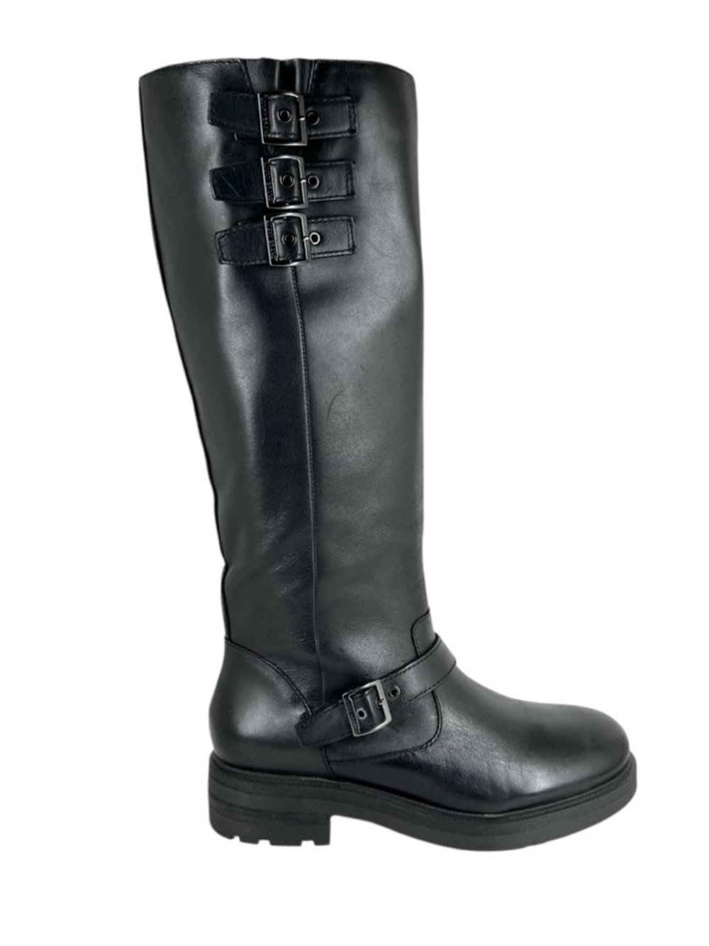 Lucky Brand Women's Citere Buckle Tall Riding Boots Black Leather Size 8.5 NEW - Picture 8 of 8